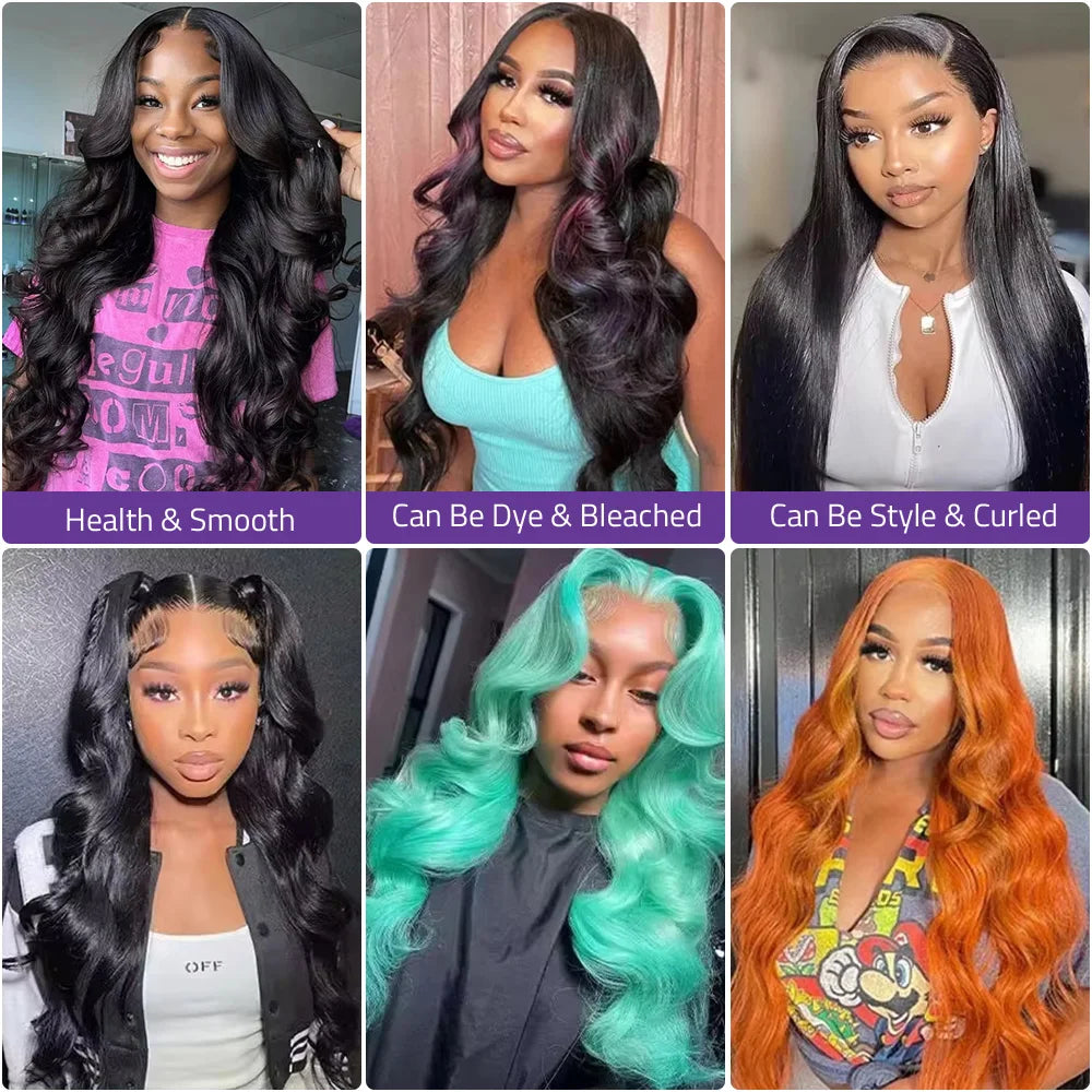 30 40 Inch Body Wave 13x6 HD Lace Frontal Wig Brazilian 13x4 Transparent Lace Front Human Hair Wigs For Women Pre Plucked