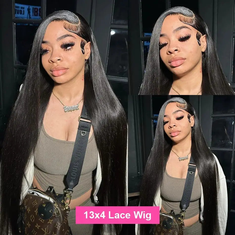220 Density 13x6 straight Lace Front Human Hair Wigs Pre Plucked 40 Inch Loose 13x4 Hd Lace Frontal Wig Brazilian Hair For Women