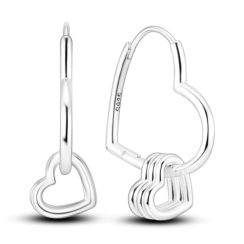 Original 925 Sterling Silver Women Hoop Earrings High Quality Shine Zircon U Shaped Classic Style Earring For Women Jewelry Gift