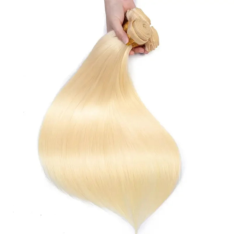 Straight 613 Blonde Color 1/3/4 Brazilian Hair Bundles Straight Weave Remy Human Hair Weft 26 28 30 32 34 36 38 40 Inch Bundle
