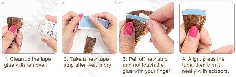 MRS HAIR Light Yaki Tape In Hair Extensions Human Hair Cuticle Remy Tape in Extensions SilkPressed Yaki Tape ins 12-26inch 20pcs