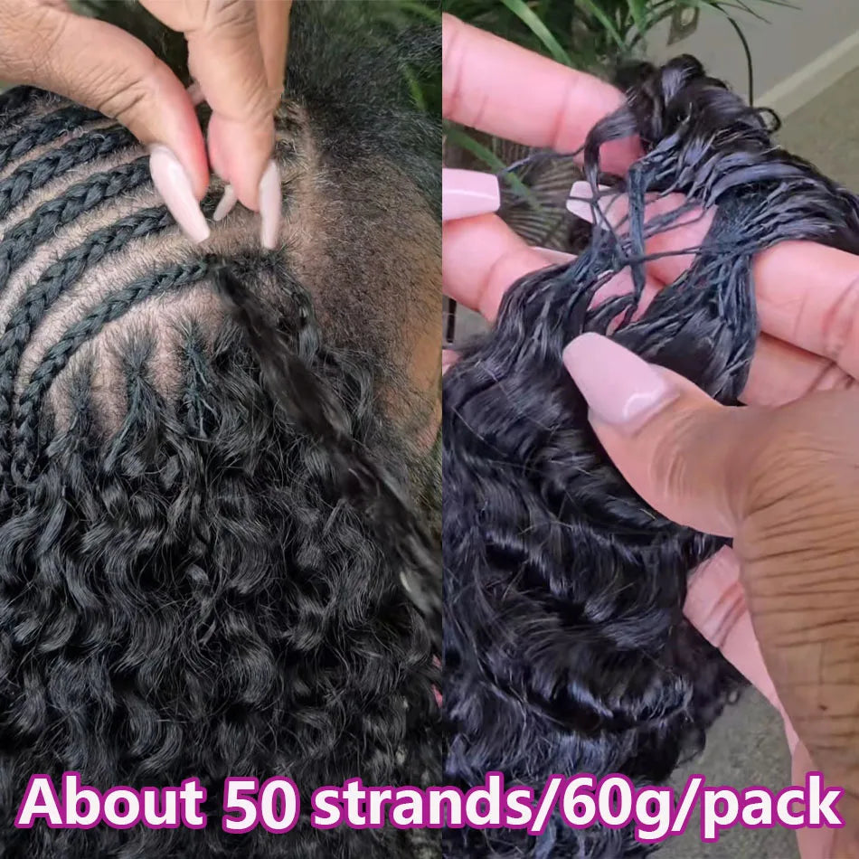 12A Small Spirals Curly Crochet Human Hair Extensions Deep Pixie Curls Crochet Hair Pre Separated Knotless Miracle Knot Braids
