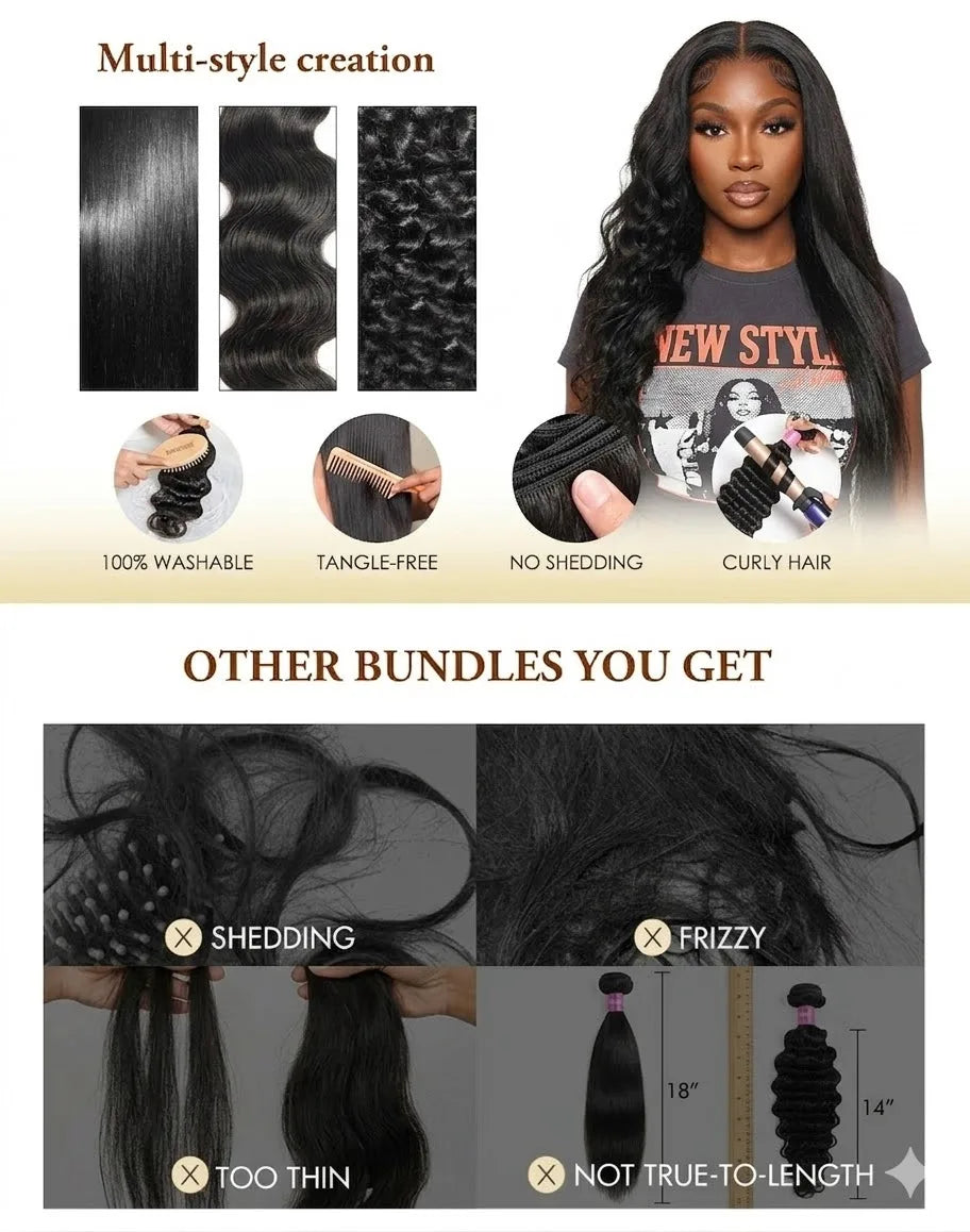 30 36 40 Inch Straight Bundles Human Hair Unprocessed Brazilian Virgin Hair Natural Color 1 3 4 Pcs Raw Hair Bundles Extensions