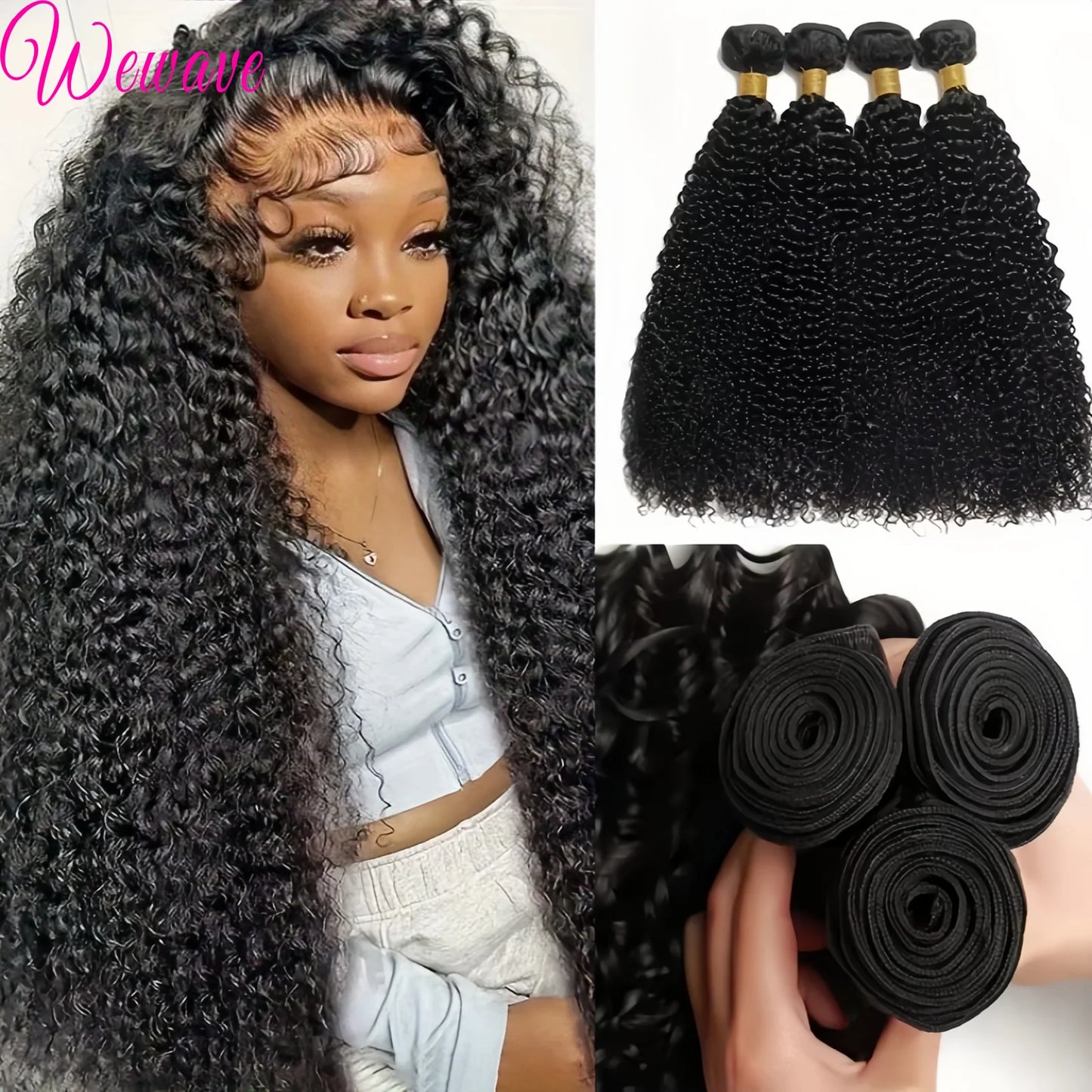 Deep Wave Human Hair Bundles Burmese Curly Hair Bundles Human Hair Water Wave Original Natural Hair Extensions 1/3/4 Pieces