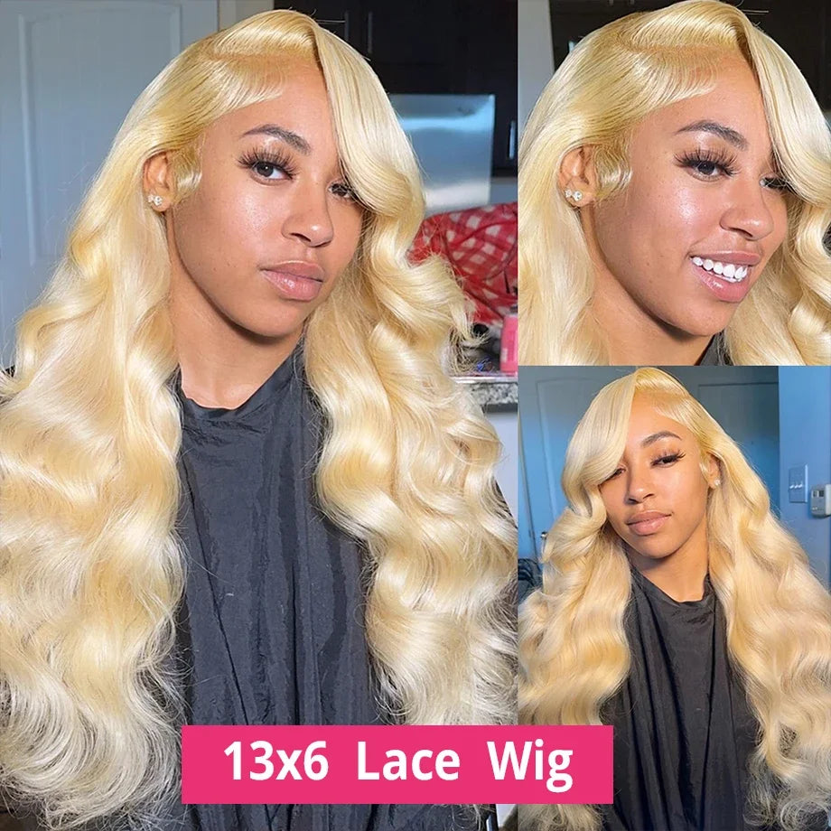 250 Density 613 Blonde 13x6 Hd Lace Frontal Wig Body Wave Human Hair Wigs Real Brazilian Straight Colored Human Hair For Women