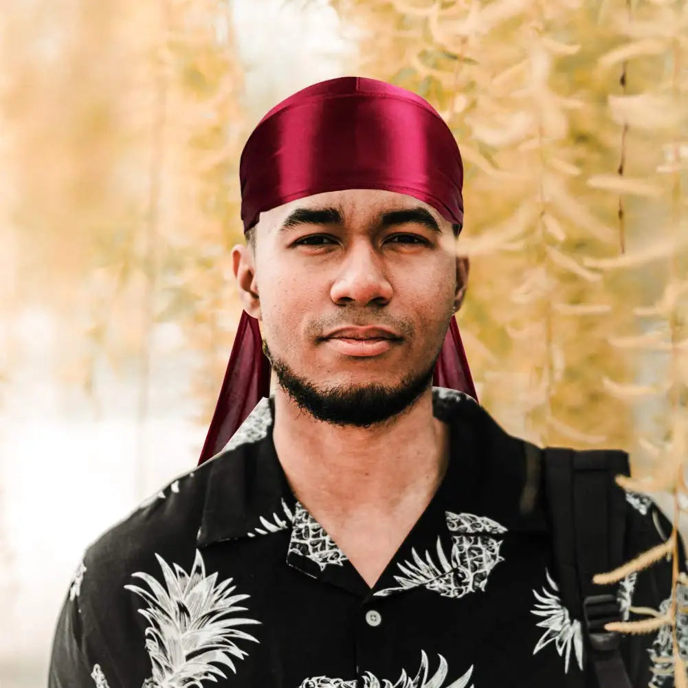 New Unisex Solid Color Soft Velvet Longtail Pirate Hat Breathable Bandana Durag Long Ribbon Cape Baotou Headband Du-Rag