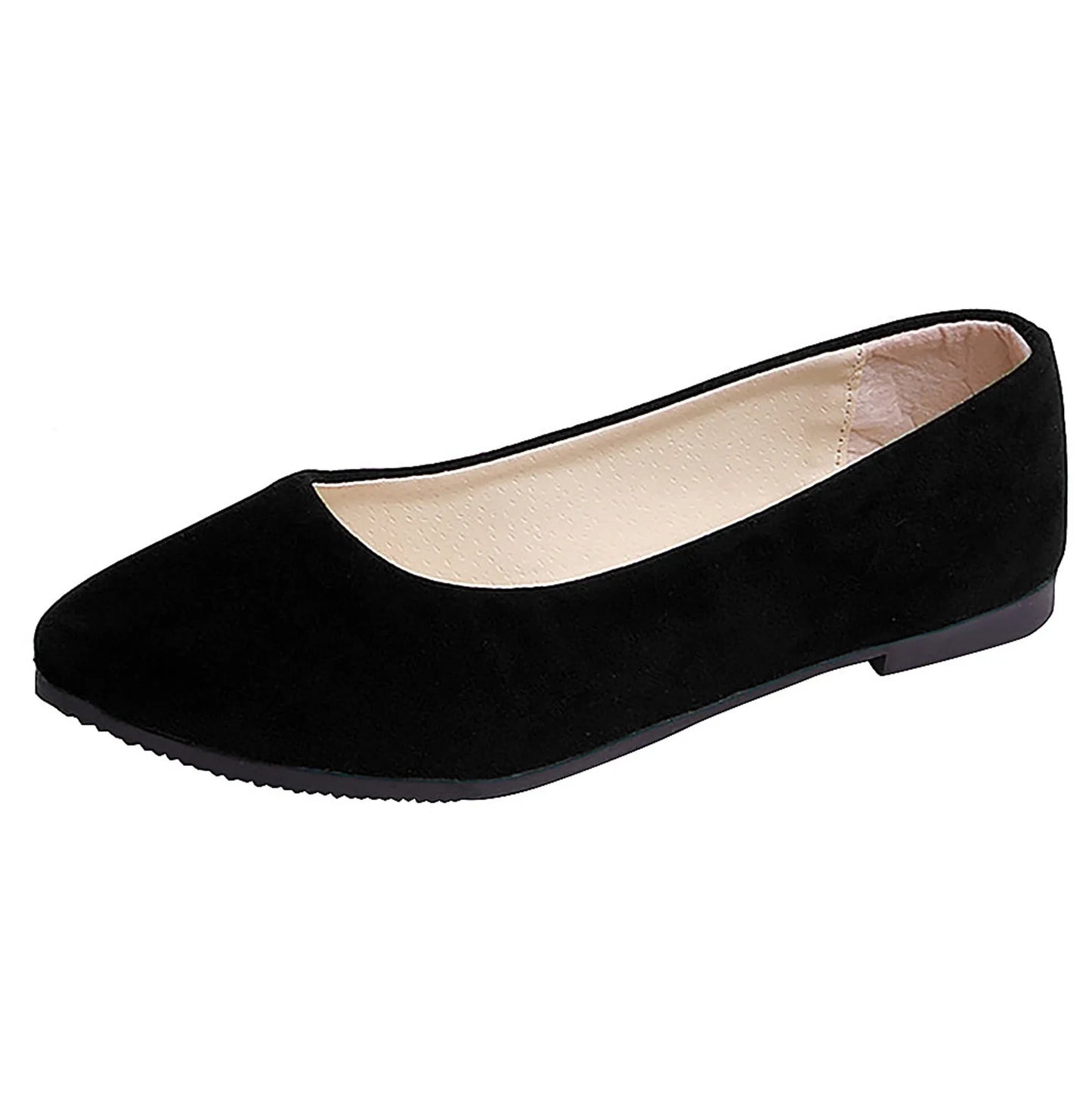 2025 Women Suede Square Flat Heel Shallow Female Shoes Spring Summer Square Toe Basic Concise Women Pumps Size 34-39