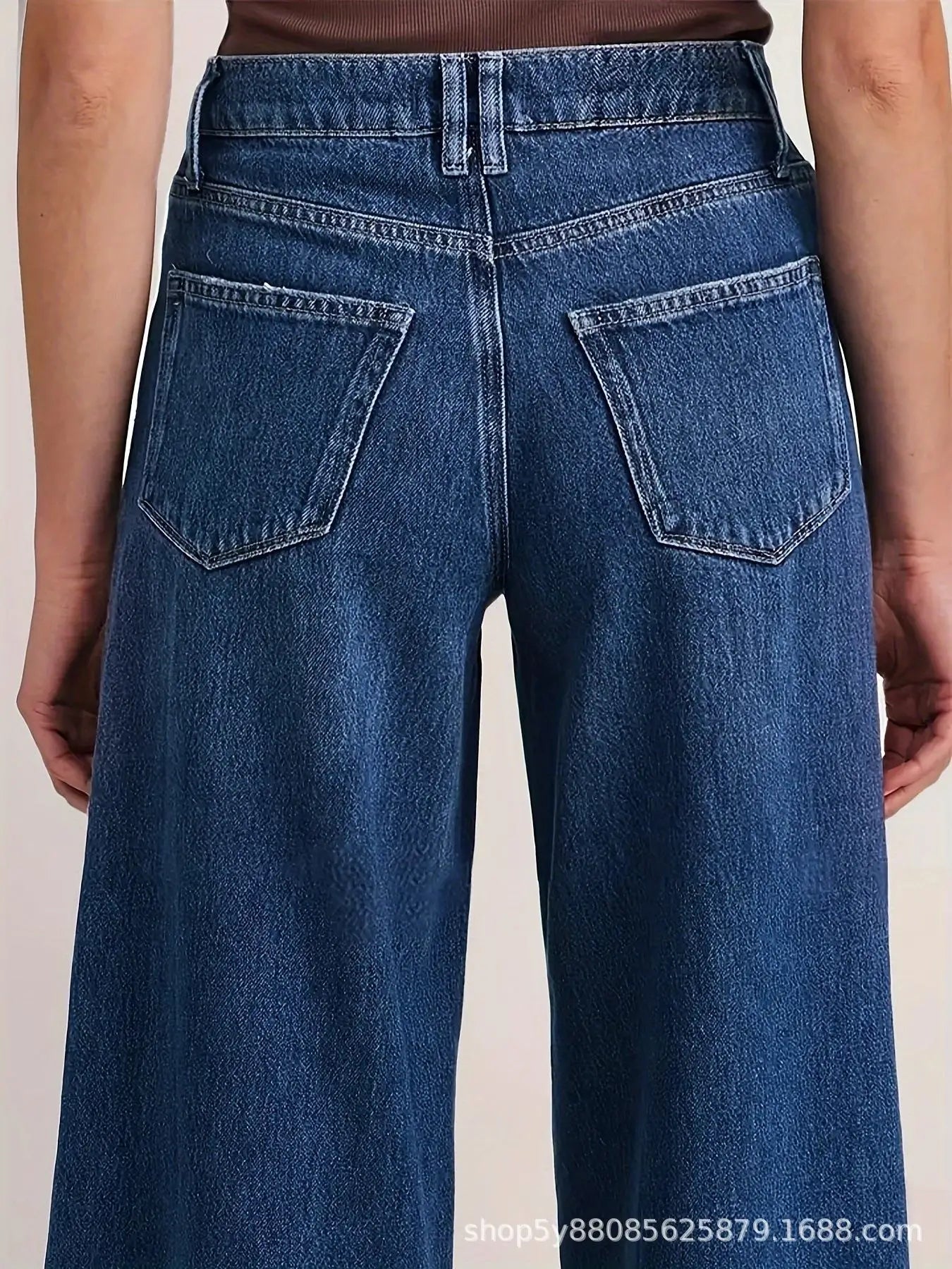 Women's High Waist Flared Wide Leg Jeans Elastic Western Sle Spring Autumn High Elastici Ladies Jeans European Sle
