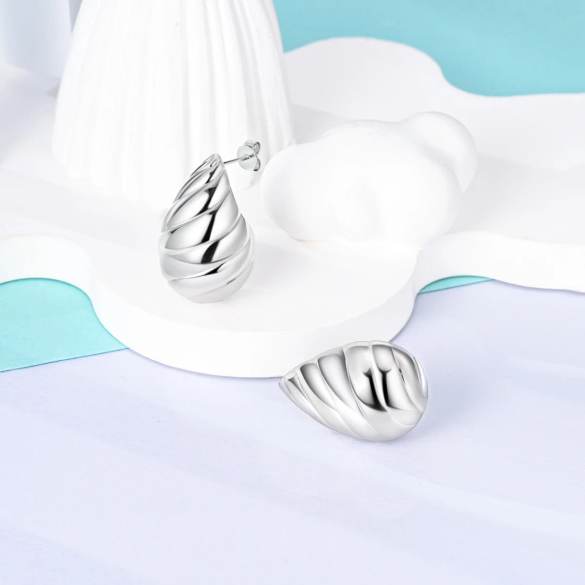 Original 925 Sterling Silver Women Hoop Earrings High Quality Shine Zircon U Shaped Classic Style Earring For Women Jewelry Gift