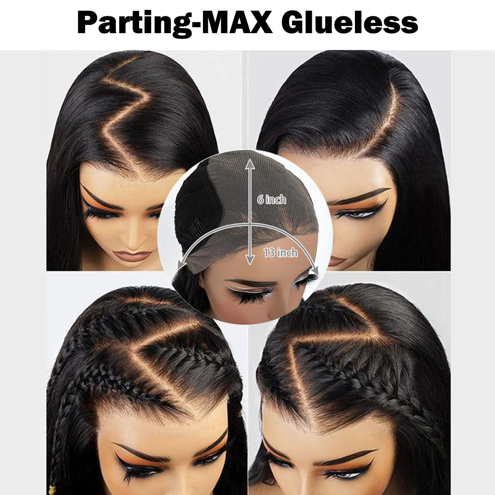 30 40 inch glueless wigs Body Wave human hair Brazilian 13x6 hd transparent lace front wig human hair closure  7x6 250Density