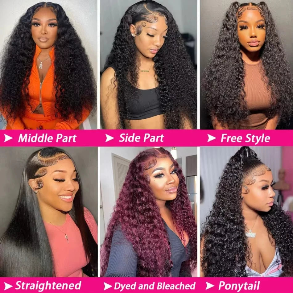 250% Density 13x4 13x6 Hd Lace Frontal Wigs Brazilian 38 Inch Deep Wave Human Hair 5x5 Lace Front Wig For Women Pre plucked