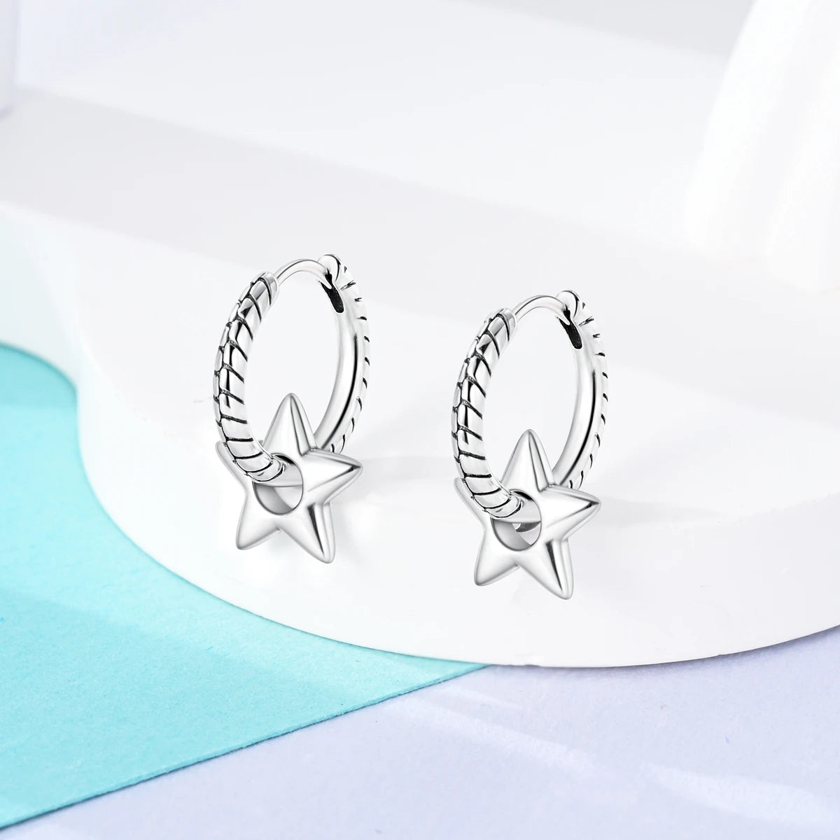 Original 925 Sterling Silver Women Hoop Earrings High Quality Shine Zircon U Shaped Classic Style Earring For Women Jewelry Gift