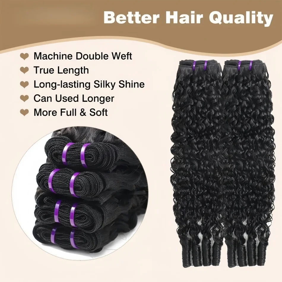 12A Burmese Curly Hair Bundles Burmese Virgin Raw Human Hair Bundles Unprocessed Weaving Water Wave Curly Hair Extensions 32In