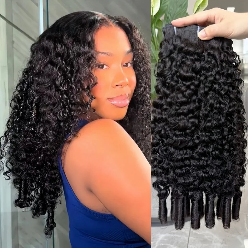 12A Burmese Curly Hair Bundles Burmese Virgin Raw Human Hair Bundles Unprocessed Weaving Water Wave Curly Hair Extensions 32In