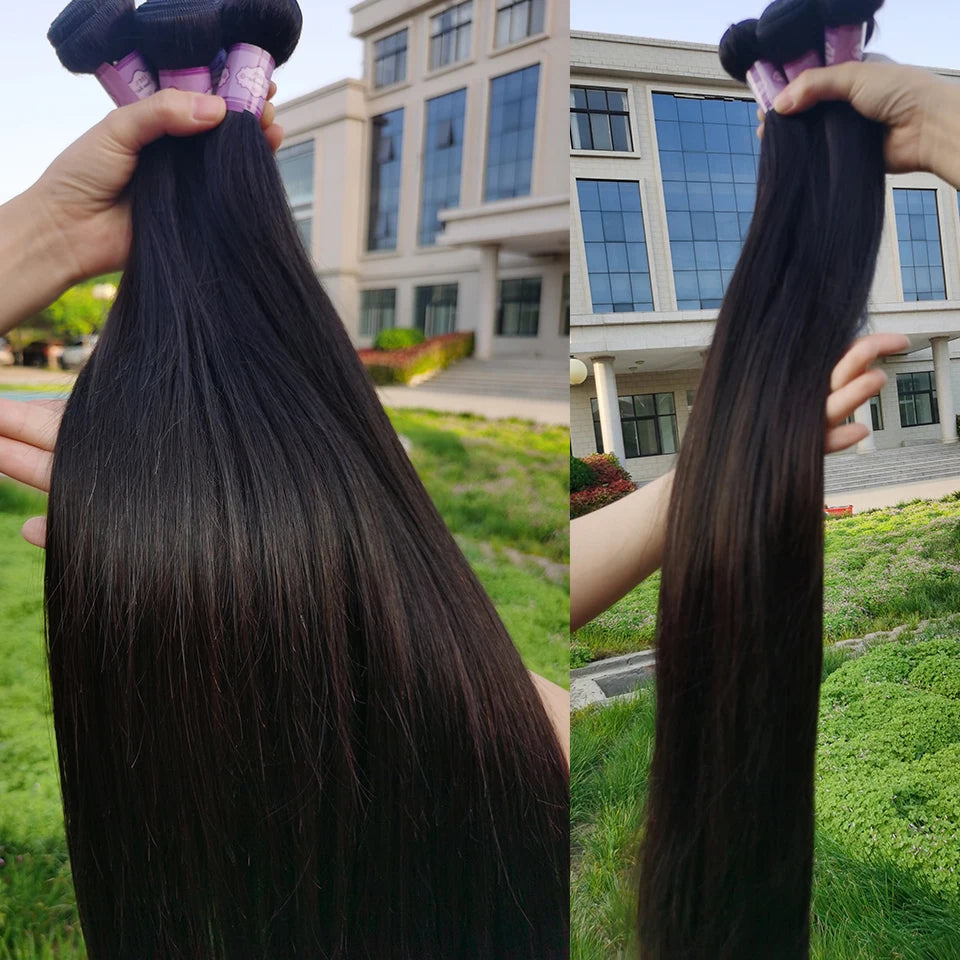 BINF Hair Wholesale100% Brazilian Human Hair Bundles 8-30 Inch Bone Straight Raw Human Hair Bundles Extensions Deal 2 3 4 Bundle