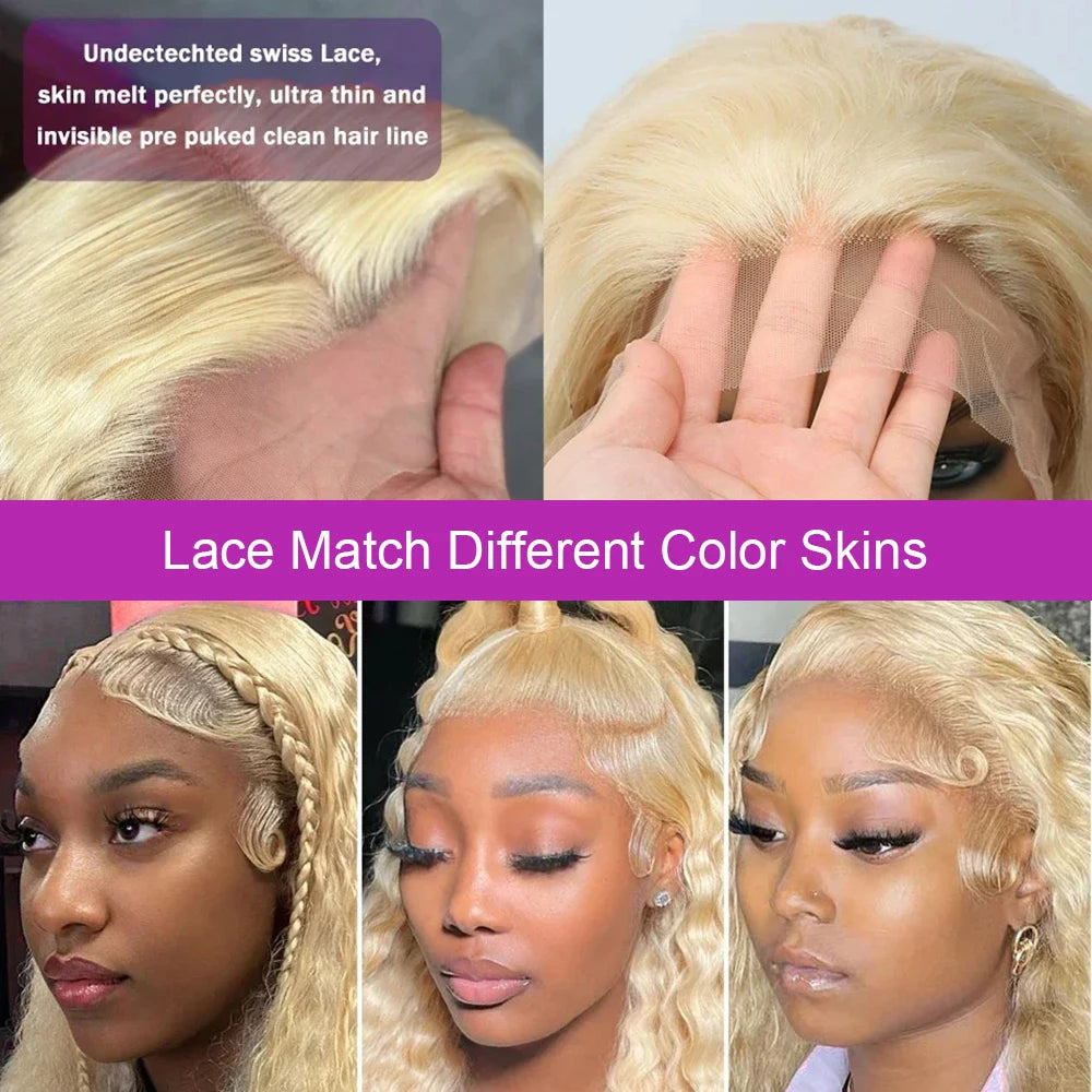 613 Loose Deep Wave Frontal Wig 13x6 HD Water Wave Lace Front Wig 30 40 Inch Honey Blonde 13x4 Lace Front Curly Human Hair Wigs