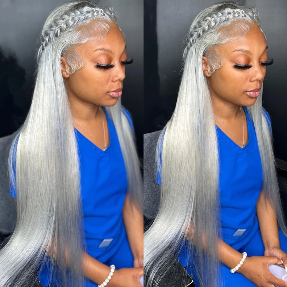 30 40 Inch Hot Pink Transparent Lace Front Wig Human Hair 13x6 Purple Green 613 Blonde Lace Frontal Wig Grey Colored Hair Wigs