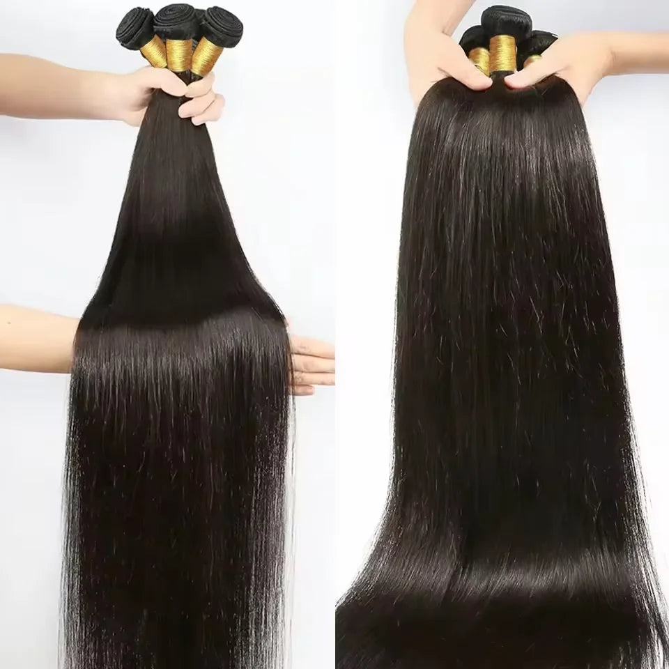 Peruvian Human Hair Bundles Bone Straight 28 30 inch Virgin Human Hair 3 4 Bundles Women Sew In Quick Weave Raw Hair Extensions