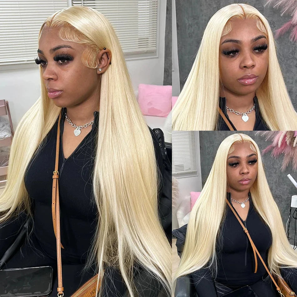 613 HD Transparent Lace Frontal Wig 13x6 Blonde Straight 100% Human Hair Wigs For Women choice Pre Plucked Brazilian Hair