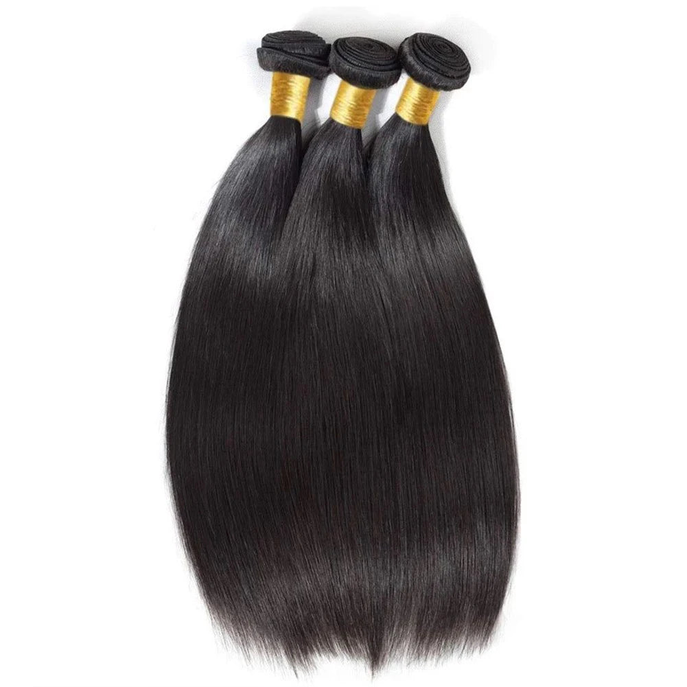 Natural Color Straight  Human Hair Bundles 14-30 Inches Brazilian 1 3 4 Bundle Remy Human Hair Extensions Double Weft