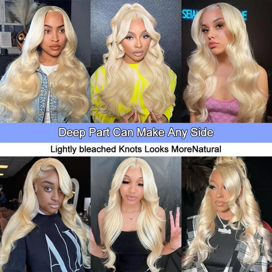 Blonde Human Lace Front Wig 613 Hd Lace Frontal Wig 13X6 Body Wave Human Hair Wigs For Women Pre Plucked 30 32 Inch 220 Density