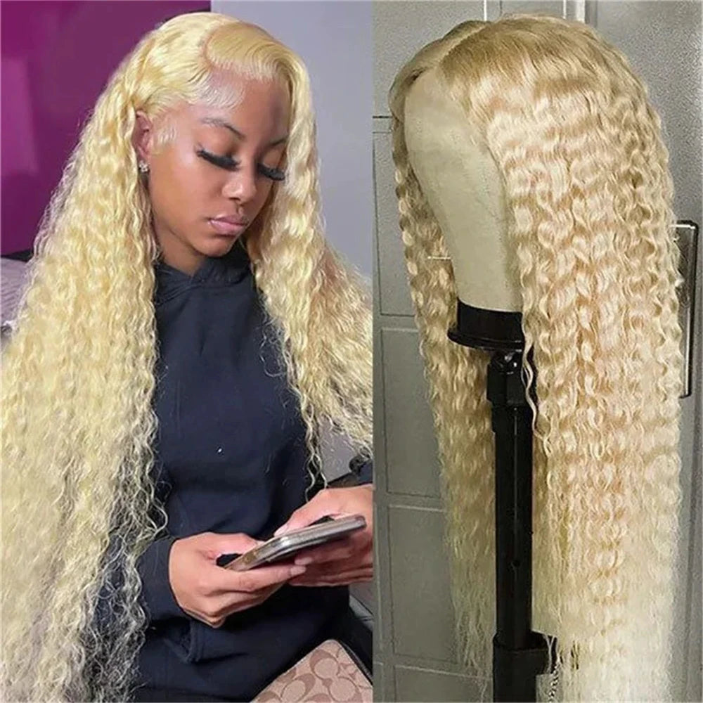 613 Loose Deep Wave Frontal Wig 13x6 HD Water Wave Lace Front Wig 30 40 Inch Honey Blonde 13x4 Lace Front Curly Human Hair Wigs