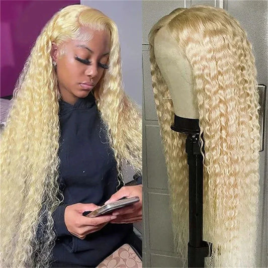 613 Loose Deep Wave Frontal Wig 13x6 HD Water Wave Lace Front Wig 30 40 Inch Honey Blonde 13x4 Lace Front Curly Human Hair Wigs
