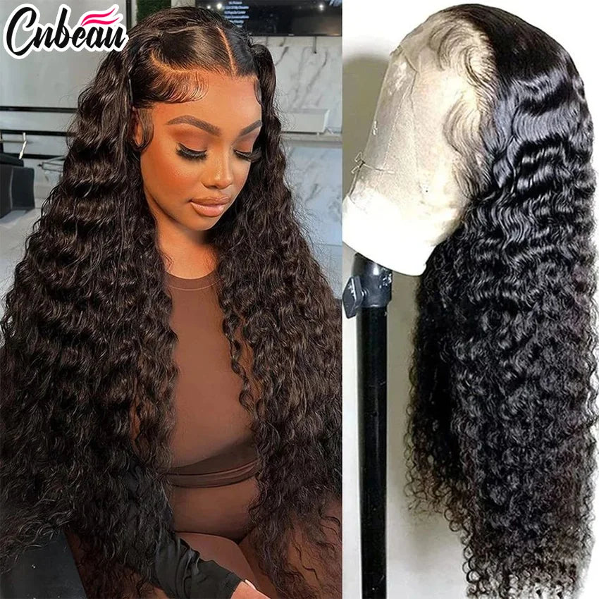 30-34 Inch 220% Deep Wave 13x6 HD Lace Frontal Wig Brazilian Curly Wigs For Women 13x4 Lace Front Human Hair Wig 4x4 Pre Plucked