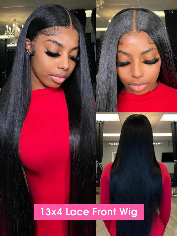 30 36 40 Inch Glueless Straight Lace Front Human Hair Wigs 13x6 HD Lace Frontal Wig Human Hair Wear Go 6x4 HD Lace Closure Wig