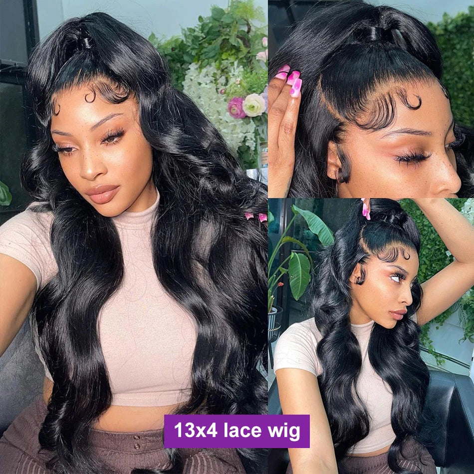 360 Full Lace Wig Body Wave Lace Front Wig 13X6 Human Hair 13X4 Hd Lace Frontal Wig 30 40 Inch Brazilian Pre Plucked Black Wigs