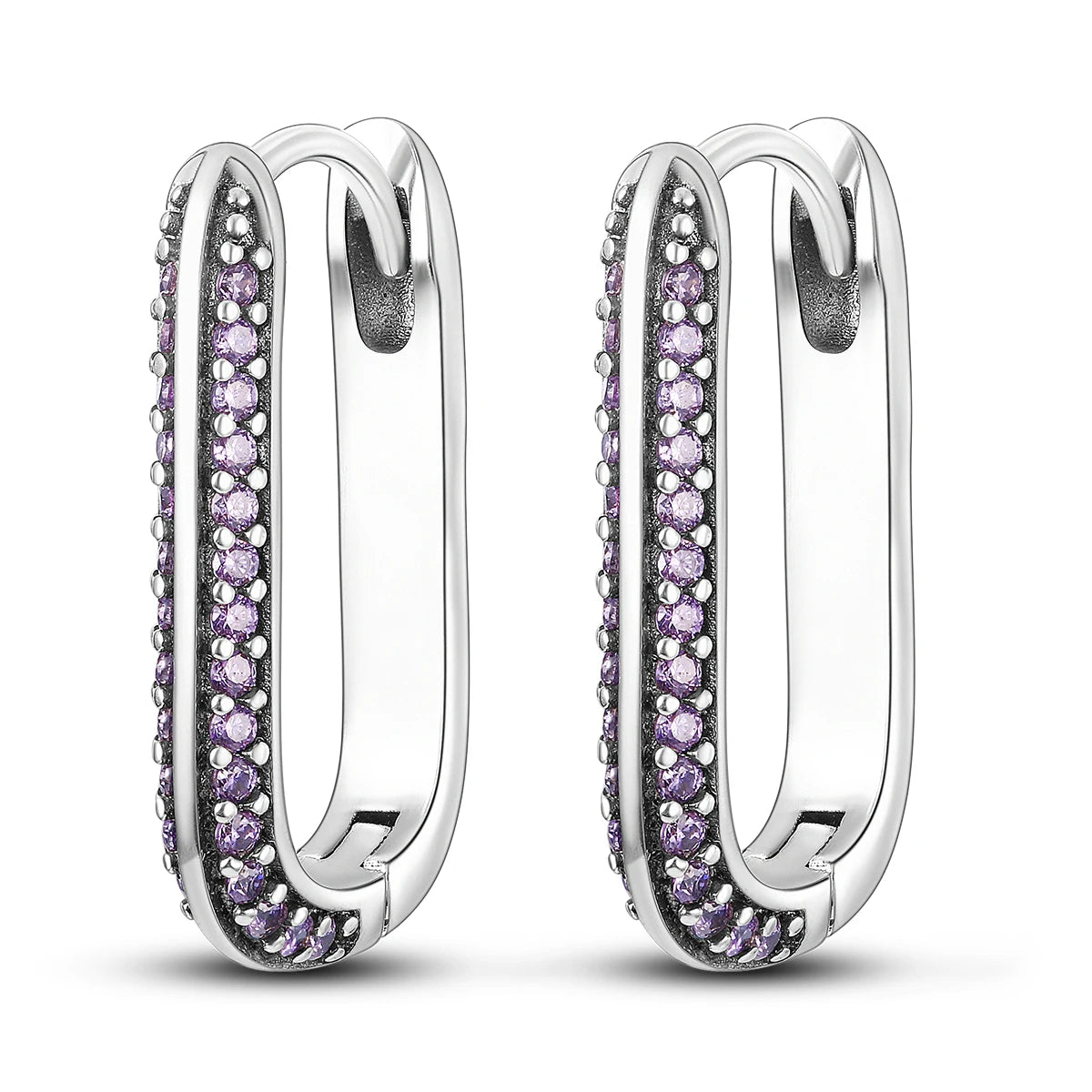 Original 925 Sterling Silver Women Hoop Earrings High Quality Shine Zircon U Shaped Classic Style Earring For Women Jewelry Gift