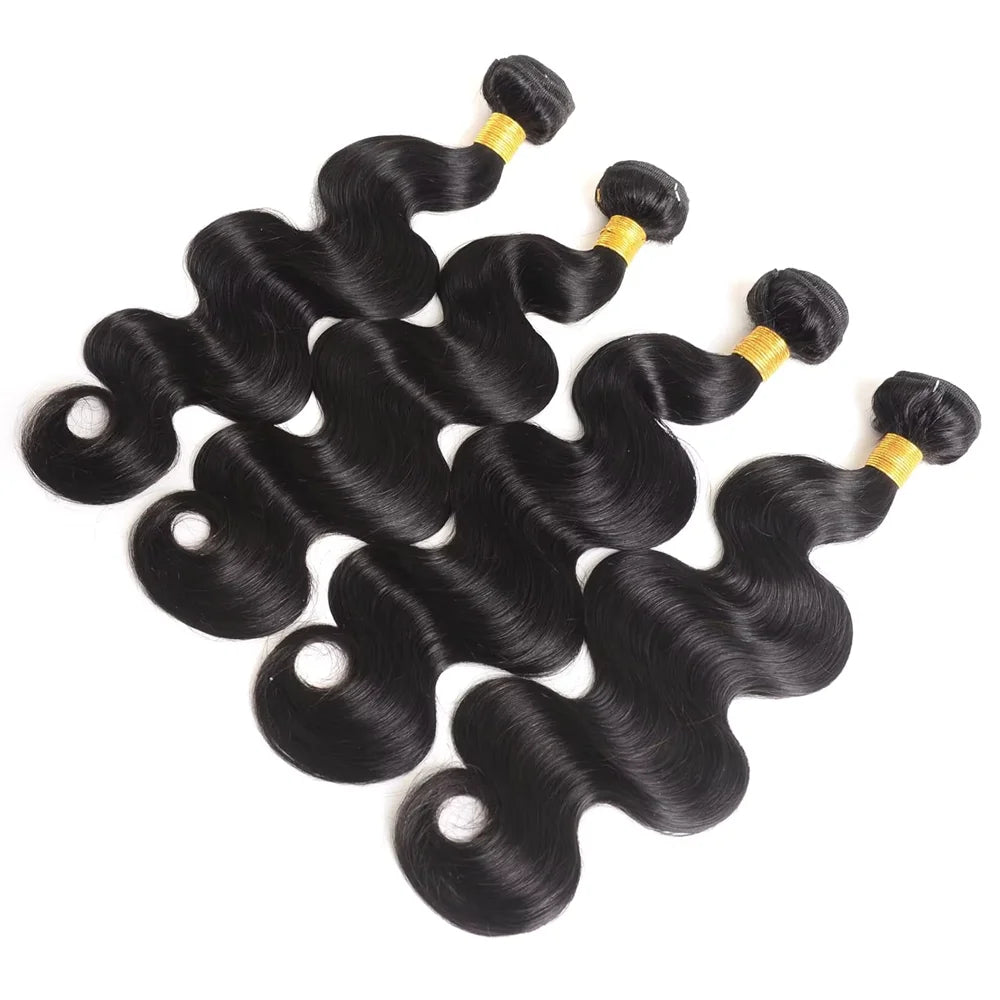 30 32 40 Inch Body Wave 3 4 Bundles Brazilian Remy Unprocessed Raw Virgin Human Hair Wavy Double Drawn Bundles Weave Extensions