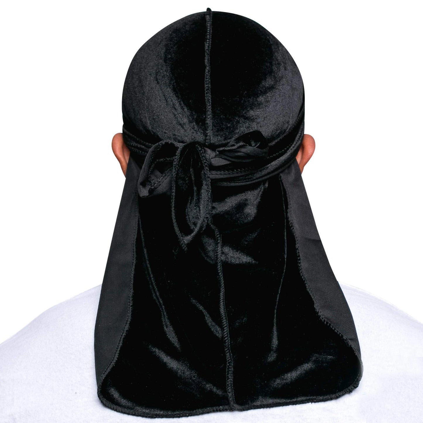 New Unisex Solid Color Soft Velvet Longtail Pirate Hat Breathable Bandana Durag Long Ribbon Cape Baotou Headband Du-Rag