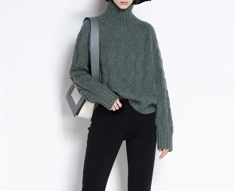 Ms Audrey's House Turtleneck Knit Sweater